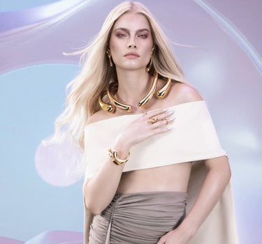 大きな雫ネックレス – ゴールド