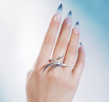 Spiked long Ring in silver