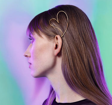 ゴールドラブハートヘアクリップ