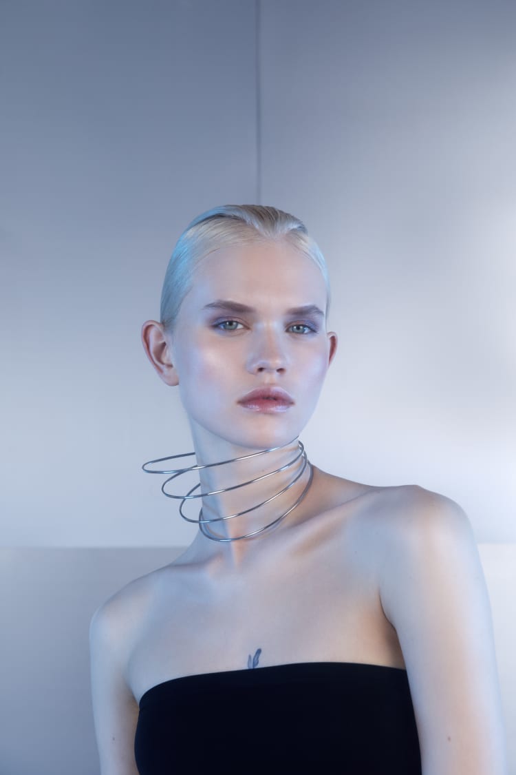 シルバーカラー チョーカーネックレス