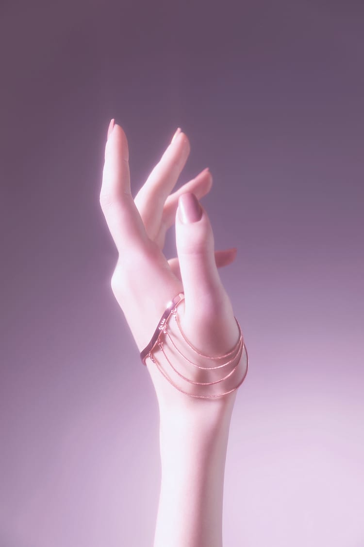 ローズゴールド ハンドチェーン