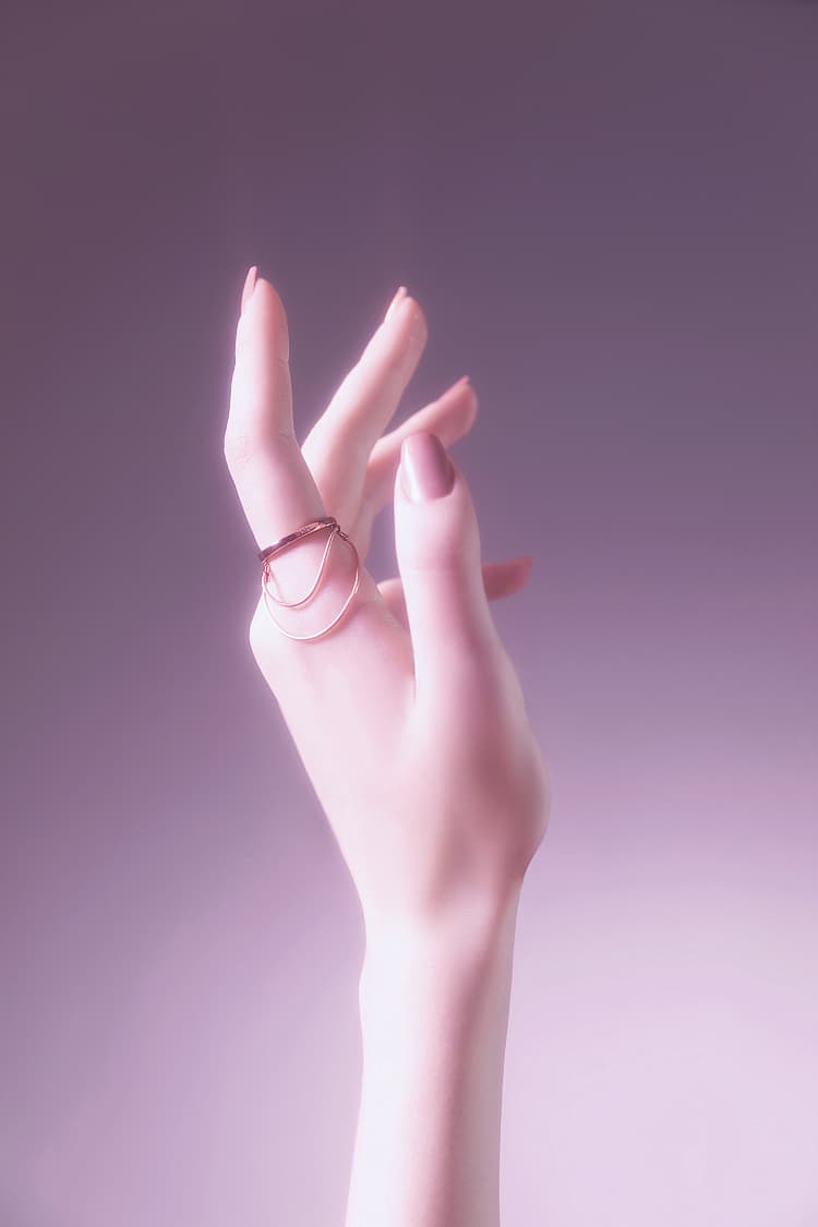 ローズゴールドチェーンリング