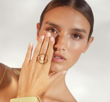 ゴールドパールサークルリング