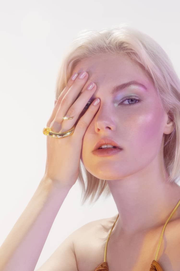 クォーツ付きゴールドリング