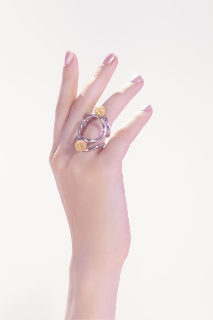 イエロークォーツのシルバーリング