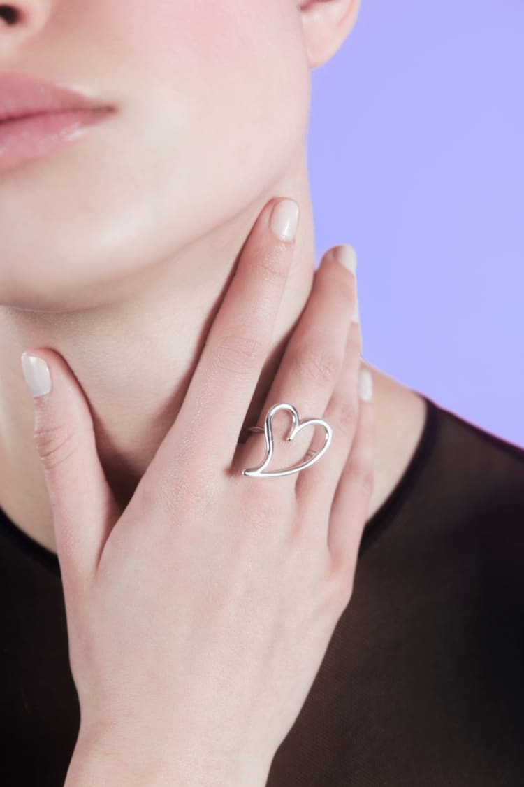 シルバー ラブ オープンハートリング