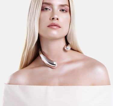 アシンメトリー雫ネックレス – シルバー