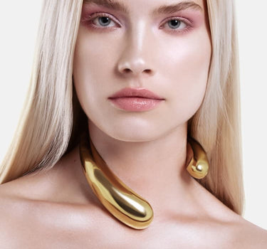 アシンメトリー雫ネックレス – ゴールド