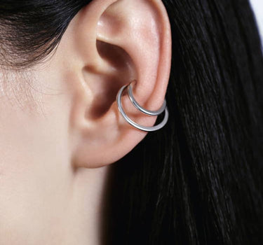 silver moon ear cuff