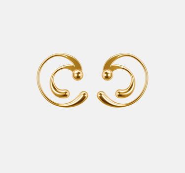 スパイラル雫イヤリング – ゴールド