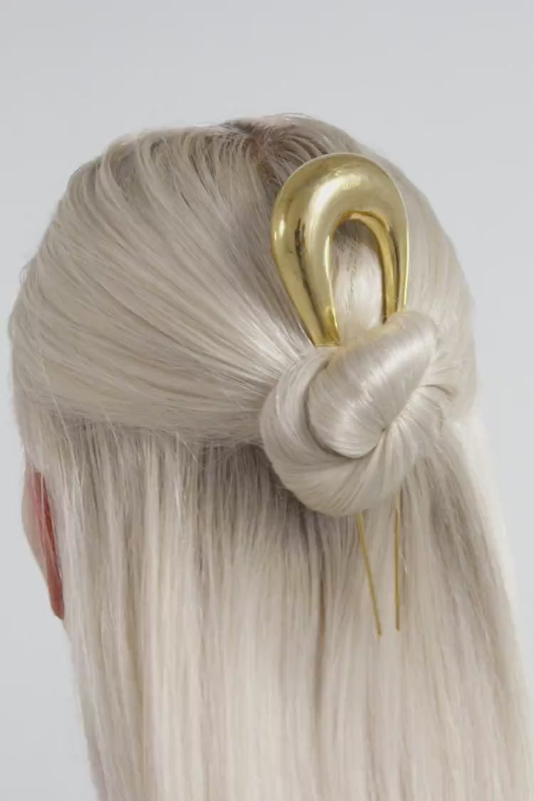 24金雫型ヘアクリップ