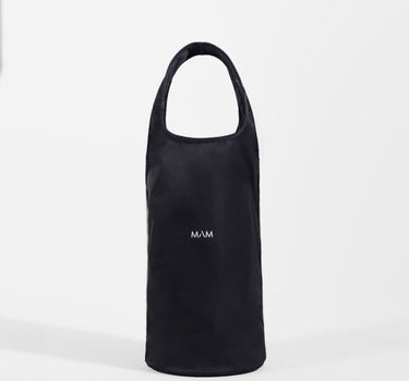 Black nylon tote bag